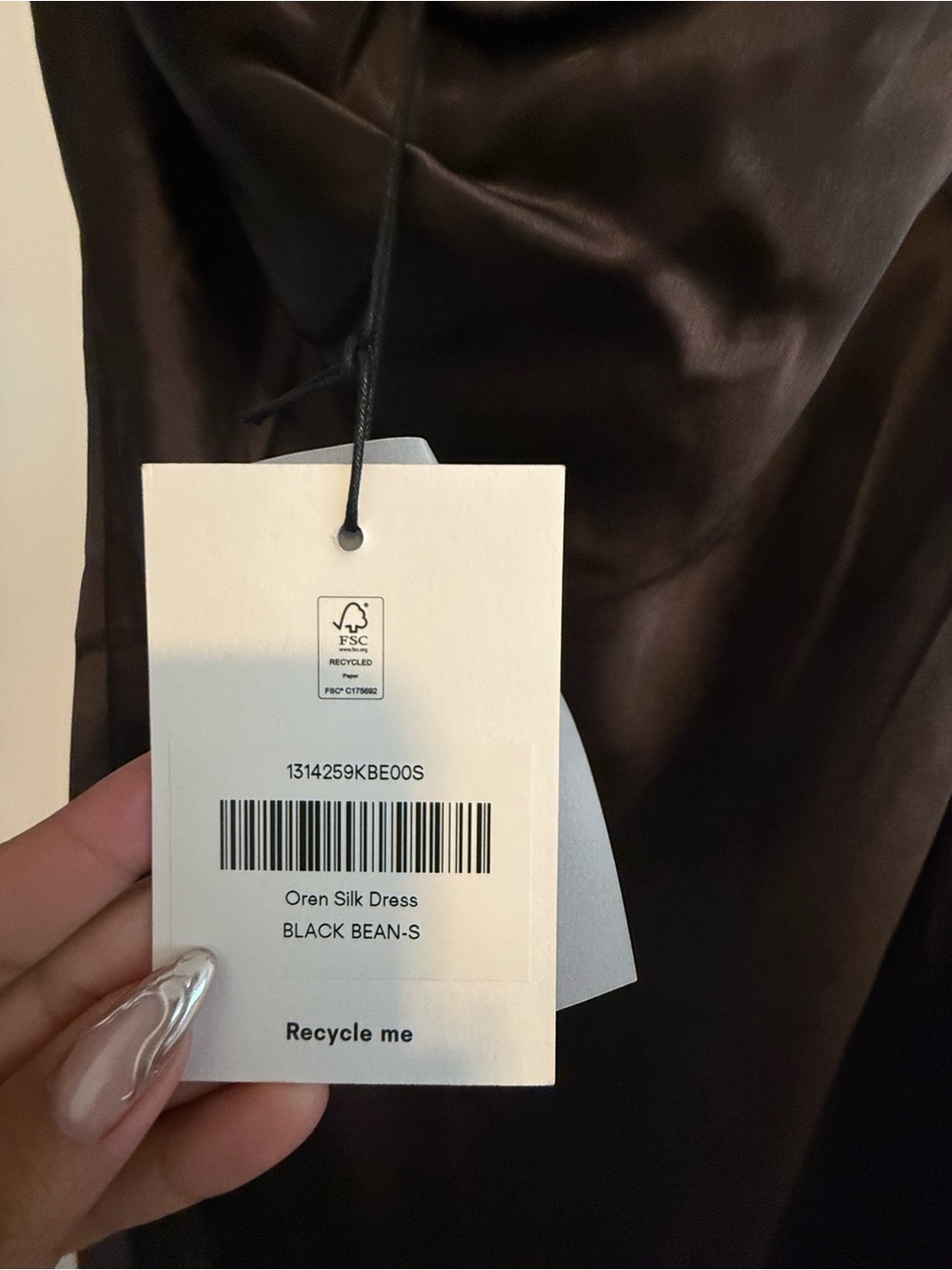 Reformation Oren Silk Dress Brown - Size S - Picture 4 of 6